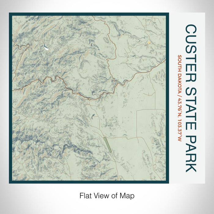 Rendered View of Custer State Park South Dakota Map on 17oz Stainless Steel Insulated Tumbler in Woodblock Map Style