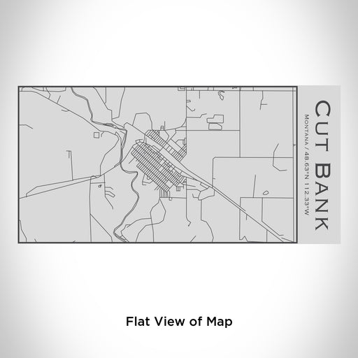 Rendered View of Cut Bank Montana Map Engraving on 17oz Stainless Steel Insulated Cola Bottle