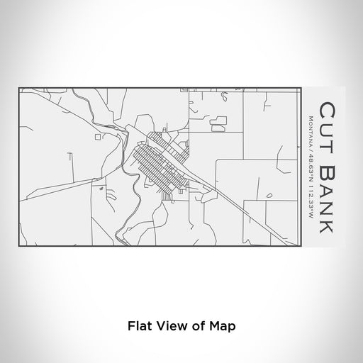 Rendered View of Cut Bank Montana Map Engraving on 17oz Stainless Steel Insulated Cola Bottle in White