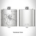 Rendered View of Cut Bank Montana Map Engraving on 6oz Stainless Steel Flask