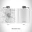 Rendered View of Cut Bank Montana Map Engraving on 6oz Stainless Steel Flask in White