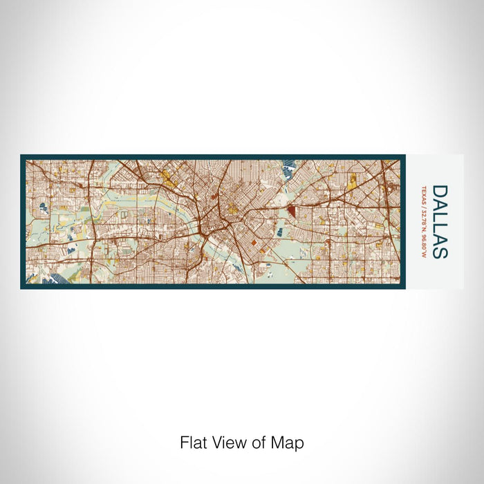 Rendered View of Dallas Texas Map on 10oz Stainless Steel Insulated Cup in Woodblock with Sliding Lid