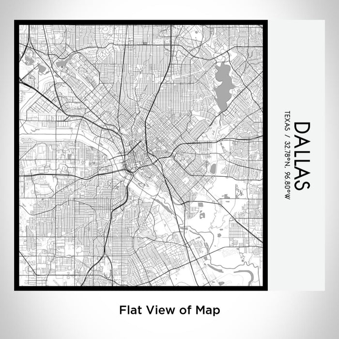 Rendered View of Dallas Texas Map on 17oz Stainless Steel Insulated Tumbler in Classic Map Style