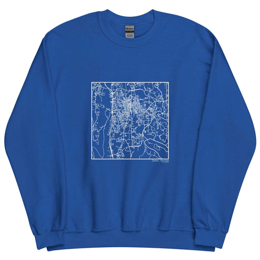Dalton Georgia  Map Unisex Crewneck Sweater with City inscription in Royal Blue