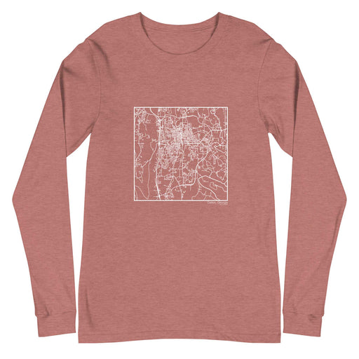 Dalton Georgia  Map Unisex Long-Sleeve T-shirt with City inscription in Heather Mauve