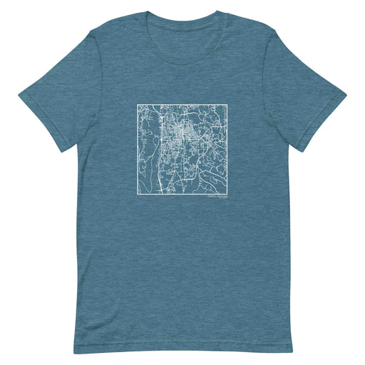 Dalton Georgia  Map Unisex T-Shirt with City inscription in Heather Teal