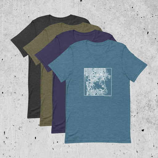Daly City California  Map Unisex T-Shirts in Multiple Colors