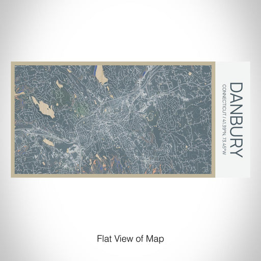 Rendered View of Danbury Connecticut Map on 17oz Stainless Steel Insulated Bottle with printed afternoon style map