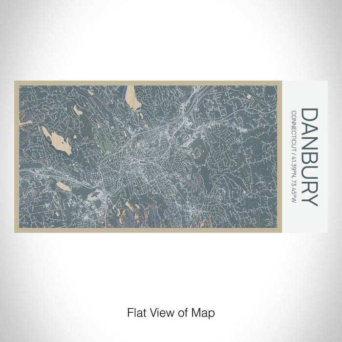 Rendered View of Danbury Connecticut Map on 17oz Stainless Steel Insulated Bottle with printed afternoon style map