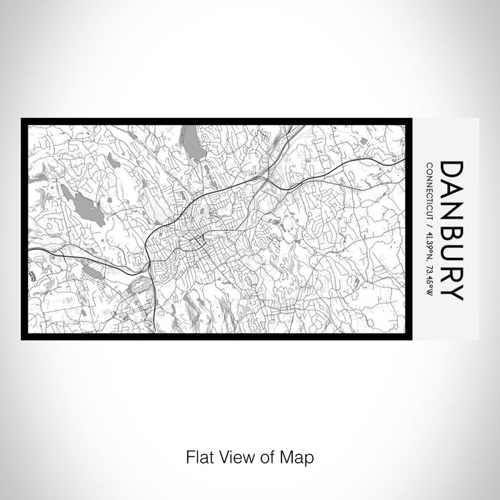 Rendered View of Danbury Connecticut Map on 17oz Stainless Steel Insulated Bottle with printed classic style map