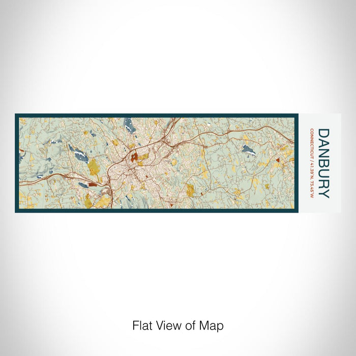 Rendered View of Danbury Connecticut Map on 10oz Stainless Steel Insulated Cup in Woodblock with Sliding Lid