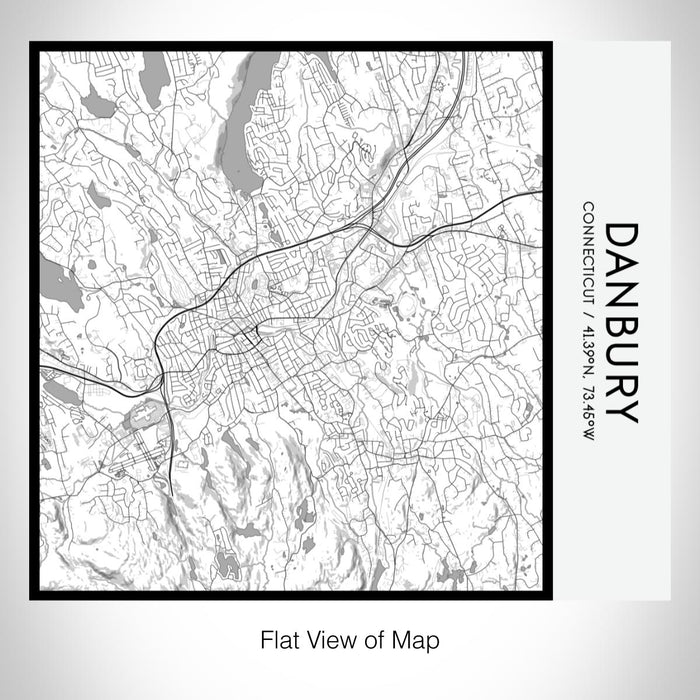 Rendered View of Danbury Connecticut Map on 17oz Stainless Steel Insulated Tumbler in Classic Map Style