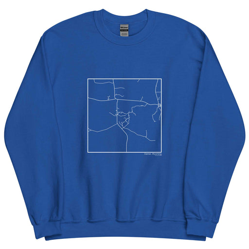 Daniel Wyoming  Map Unisex Crewneck Sweater with City inscription in Royal Blue