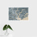16x24 Daniel Island South Carolina Map Print Landscape Orientation in Afternoon Style With Tropical Plant Leaves in Water