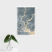 16x24 Daniel Island South Carolina Map Print Portrait Orientation in Afternoon Style With Tropical Plant Leaves in Water
