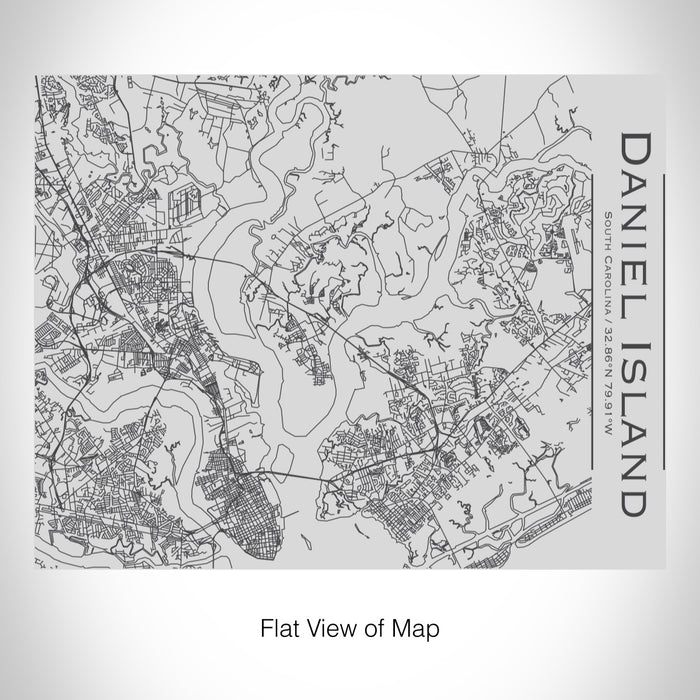 Rendered View of Daniel Island South Carolina Map on 20oz Stainless Steel Insulated Bottle with Bamboo Top