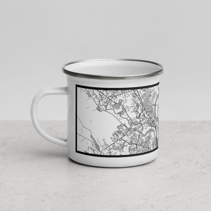Left View Custom Daniel Island South Carolina Map Enamel Mug in Classic