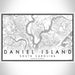 Daniel Island South Carolina Map Print Landscape Orientation in Classic Style With Shaded Background