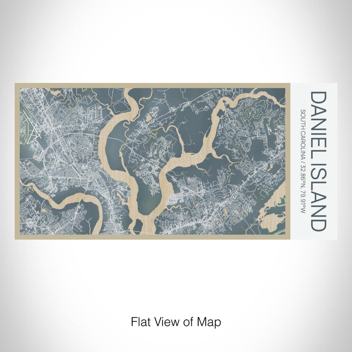 Rendered View of Daniel Island South Carolina Map on 17oz Stainless Steel Insulated Bottle with printed afternoon style map