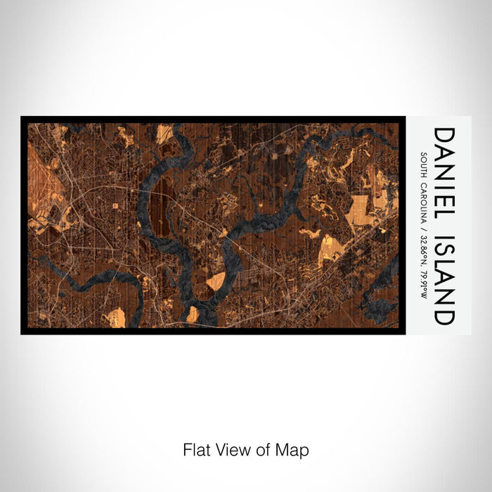Rendered View of Daniel Island South Carolina Map on 17oz Stainless Steel Insulated Bottle with printed ember style map