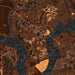 Daniel Island South Carolina Map Print in Ember Style Zoomed In Close Up Showing Details
