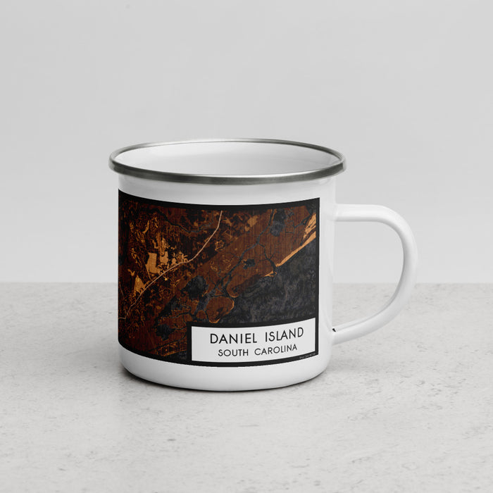 Right View Custom Daniel Island South Carolina Map Enamel Mug in Ember