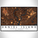 Daniel Island South Carolina Map Print Landscape Orientation in Ember Style With Shaded Background