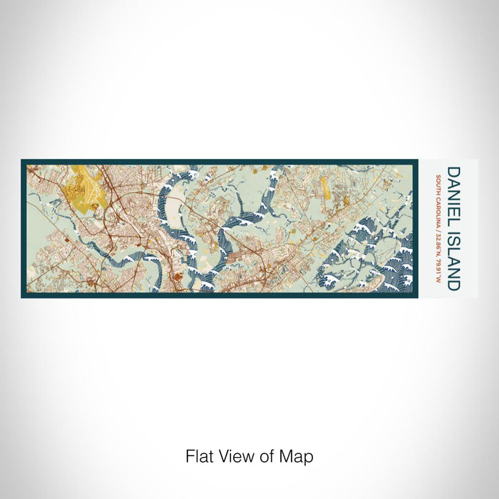 Rendered View of Daniel Island South Carolina Map on 10oz Stainless Steel Insulated Cup in Woodblock with Sliding Lid