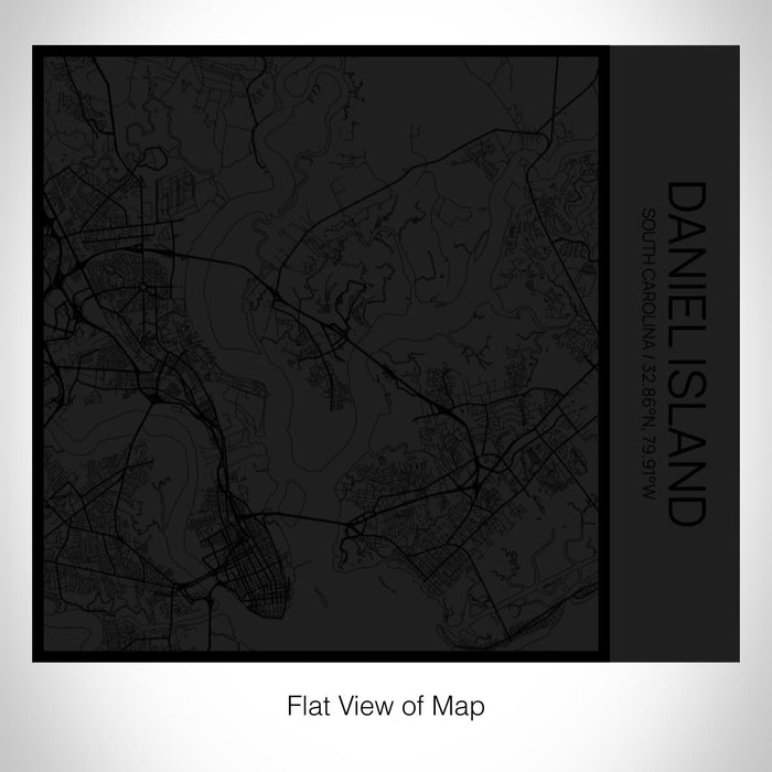 Rendered View of Daniel Island South Carolina Map on 17oz Stainless Steel Insulated Tumbler in Matte Black with Tactile Lines