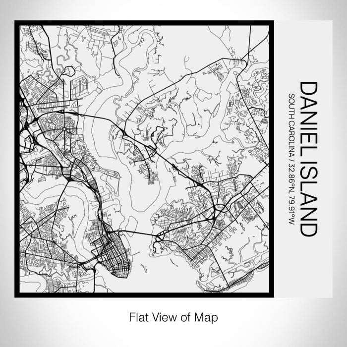 Rendered View of Daniel Island South Carolina Map on 17oz Stainless Steel Insulated Tumbler in Matte White with Tactile Lines