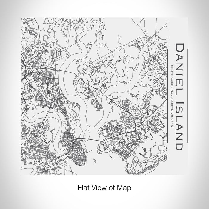 Rendered View of Daniel Island South Carolina Map on 17oz Stainless Steel Insulated Tumbler in White