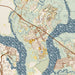 Daniel Island South Carolina Map Print in Woodblock Style Zoomed In Close Up Showing Details