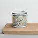 Front View Custom Daniel Island South Carolina Map Enamel Mug in Woodblock on Cutting Board