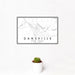 12x18 Dansville New York Map Print Landscape Orientation in Classic Style With Small Cactus Plant in White Planter