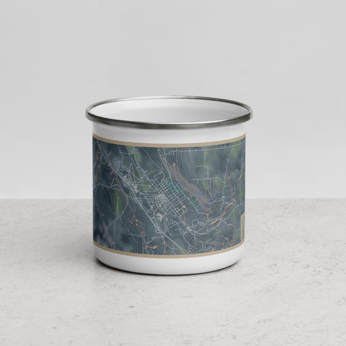 Front View Custom Dansville New York Map Enamel Mug in Afternoon