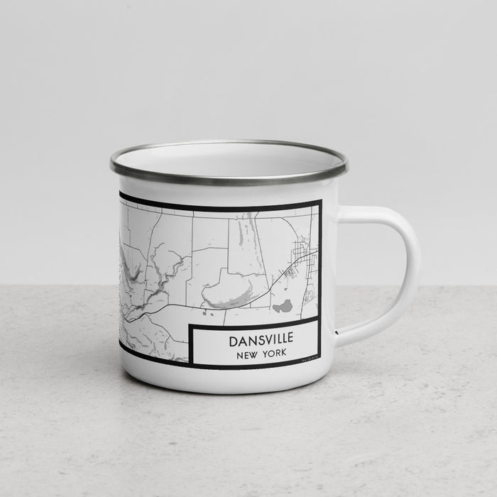 Right View Custom Dansville New York Map Enamel Mug in Classic