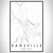Dansville New York Map Print Portrait Orientation in Classic Style With Shaded Background