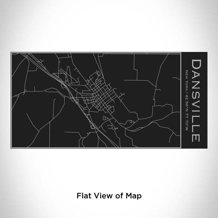 Rendered View of Dansville New York Map Engraving on 17oz Stainless Steel Insulated Cola Bottle in Black