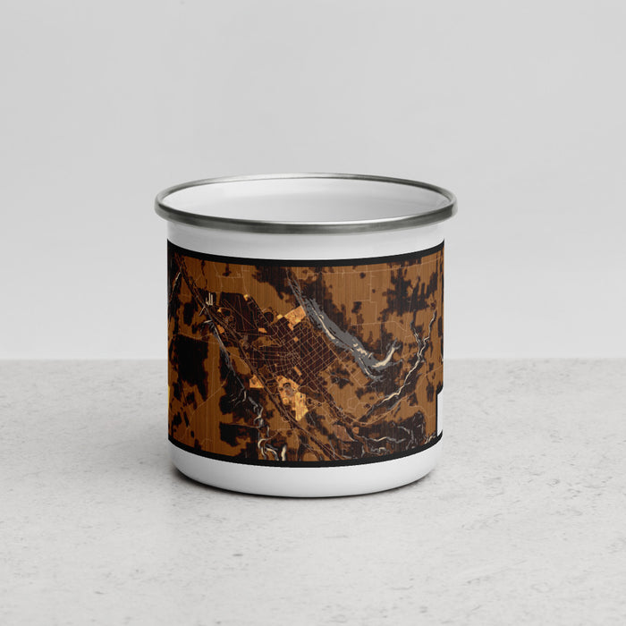 Front View Custom Dansville New York Map Enamel Mug in Ember