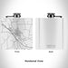 Rendered View of Dansville New York Map Engraving on 6oz Stainless Steel Flask in White
