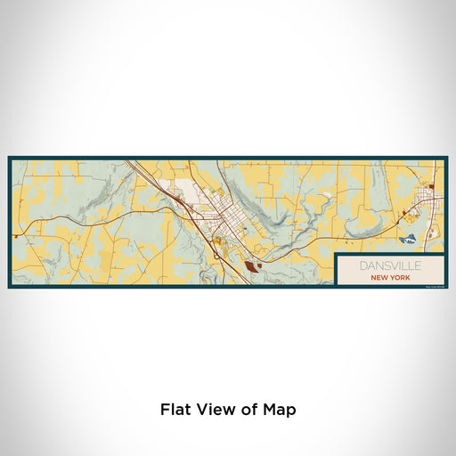 Flat View of Map Custom Dansville New York Map Enamel Mug in Woodblock