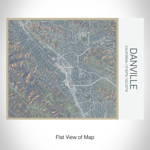 Rendered View of Danville California Map on 20oz Stainless Steel Insulated Bottle with Bamboo Top with printed afternoon style map