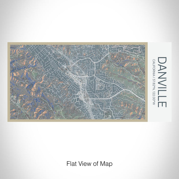 Rendered View of Danville California Map on 17oz Stainless Steel Insulated Bottle with printed afternoon style map