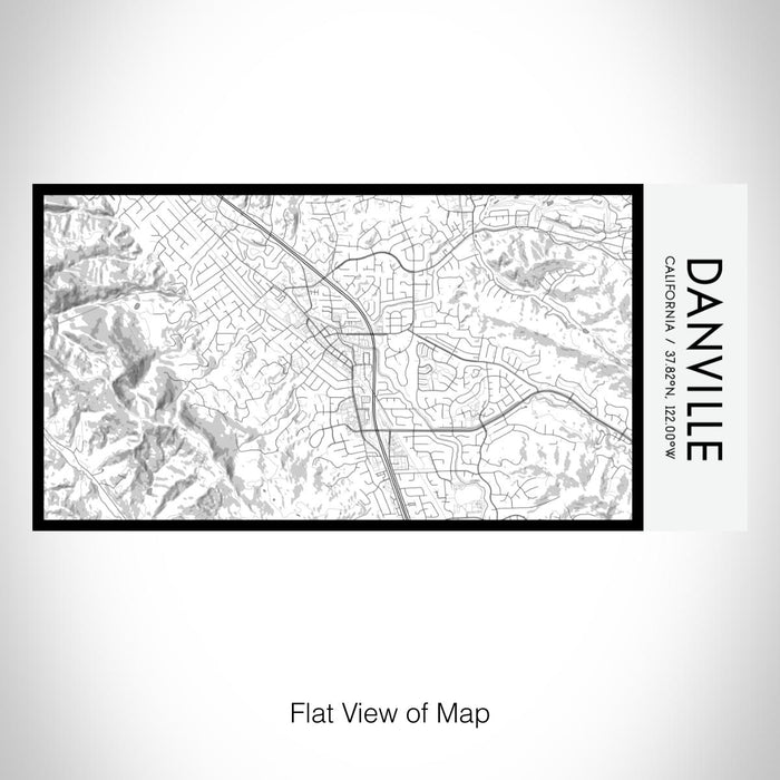 Rendered View of Danville California Map on 17oz Stainless Steel Insulated Bottle with printed classic style map
