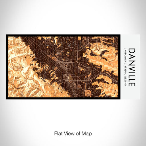 Rendered View of Danville California Map on 17oz Stainless Steel Insulated Bottle with printed ember style map