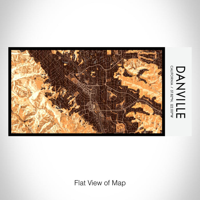 Rendered View of Danville California Map on 17oz Stainless Steel Insulated Bottle with printed ember style map