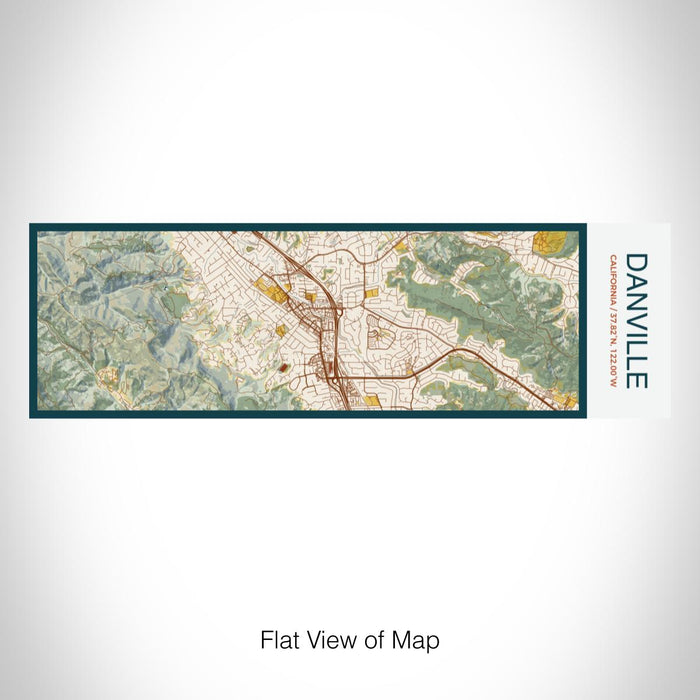 Rendered View of Danville California Map on 10oz Stainless Steel Insulated Cup in Woodblock with Sliding Lid