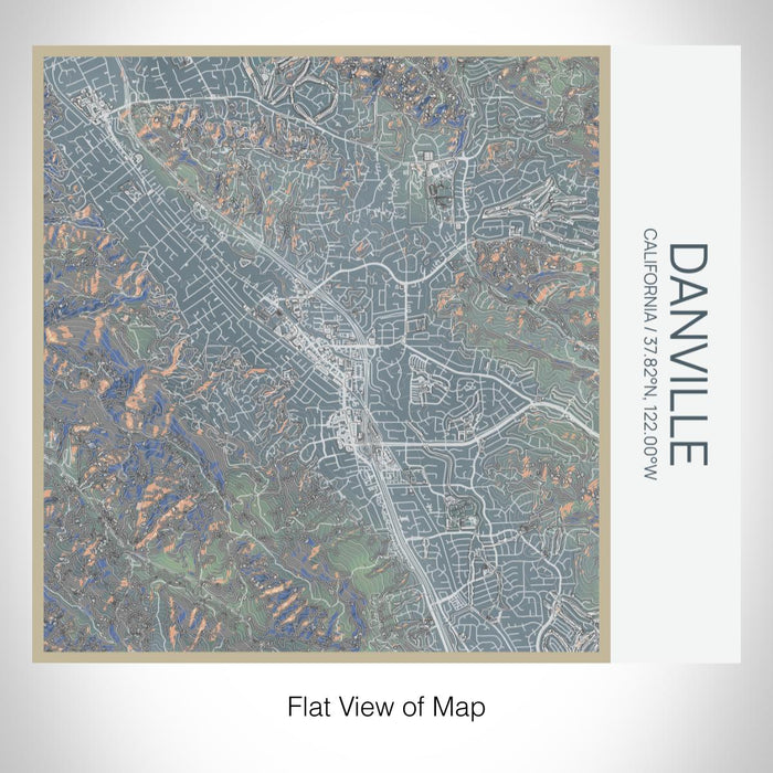 Rendered View of Danville California Map on 17oz Stainless Steel Insulated Tumbler in Afternoon Map Style