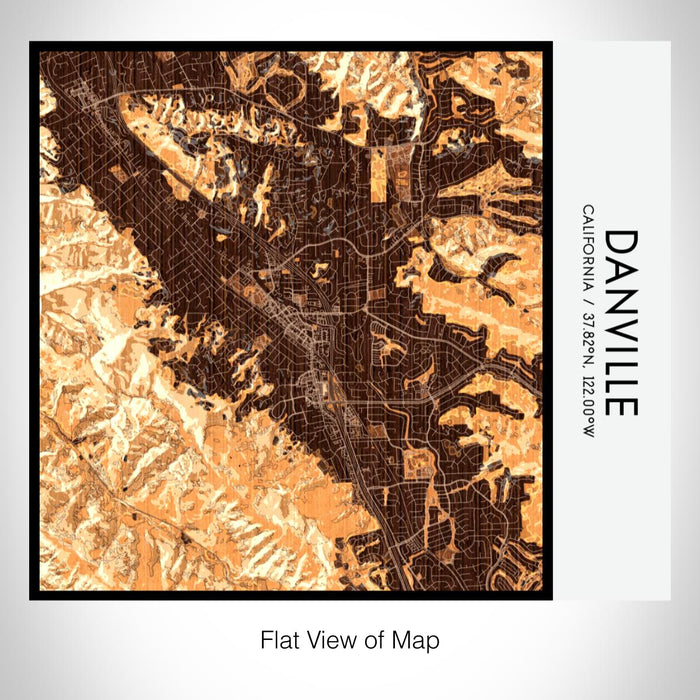 Rendered View of Danville California Map on 17oz Stainless Steel Insulated Tumbler in Ember Map Style