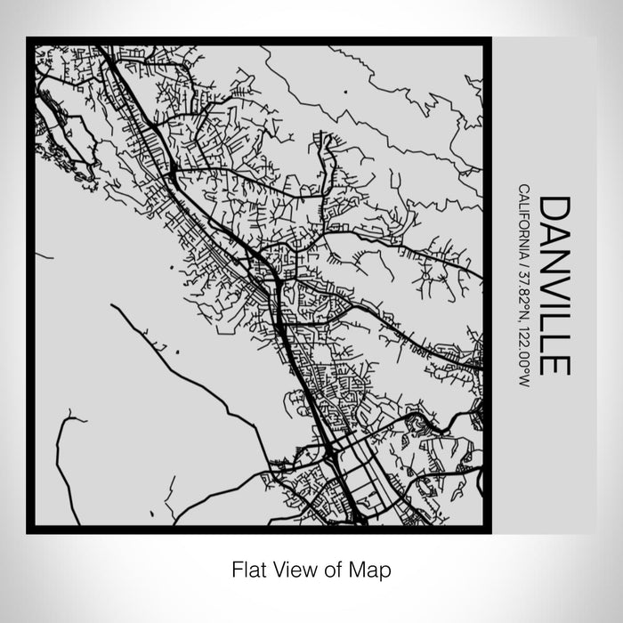 Rendered View of Danville California Map on 17oz Stainless Steel Insulated Tumbler in Tactile Lines with Succulent in Background